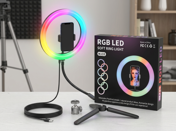 MJ33 10 inch RGB LED Soft Ring Light Features and Specifications