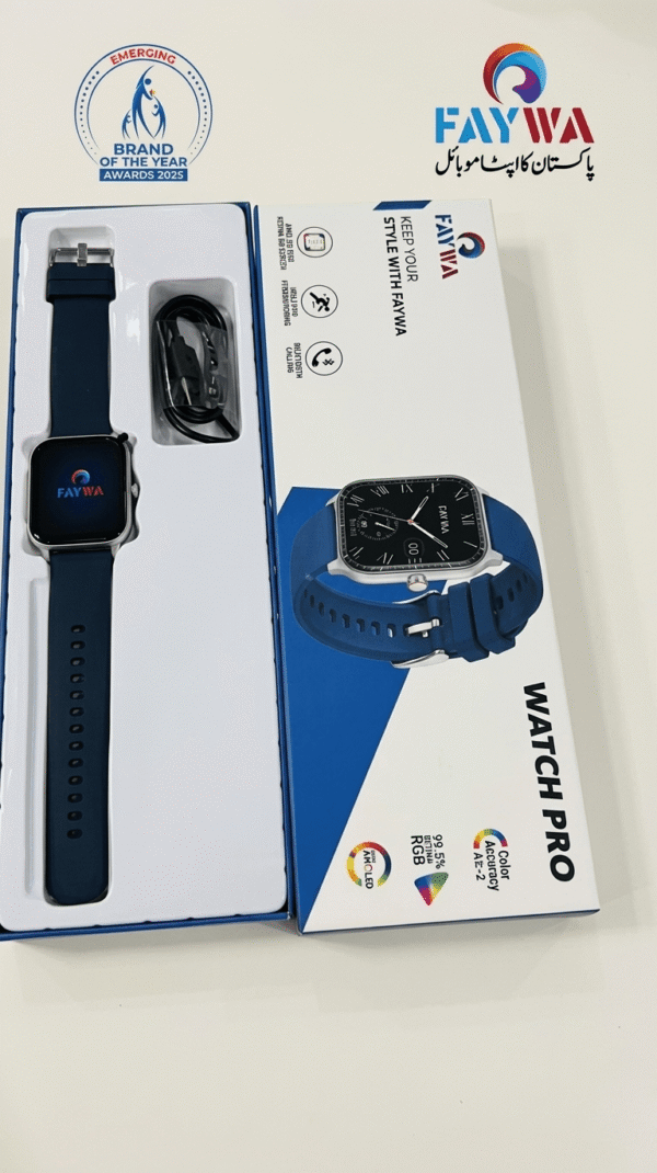 FAYWA Watch Pro 1.96 inch AMOLED display smartwatch in packaging