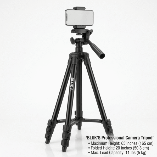 Bluk's Lightweight Portable Extendable Camera and Mobile Tripod Stand