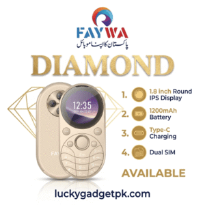 Professional studio photograph of the FAYWA Diamond key-fob mobile phone (Black Chrome Edition).