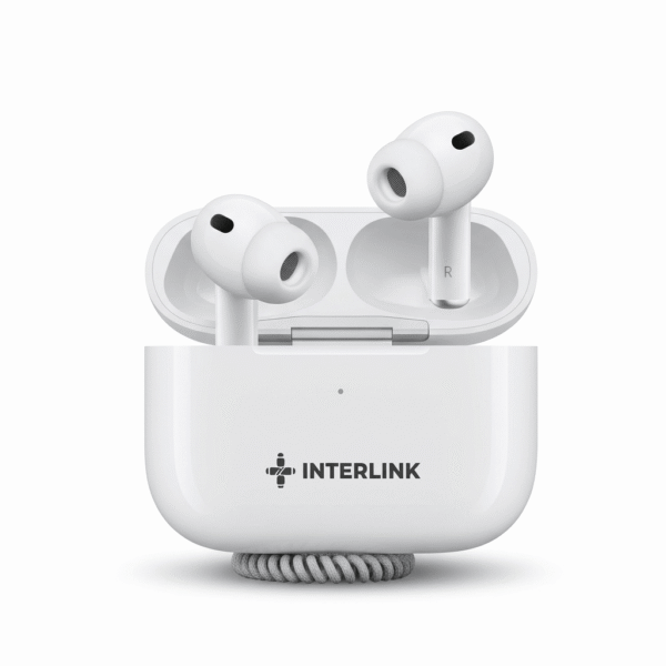 Interlink Elite AirBuds Pro 3 box showing 4x Active Noise Cancellation and Heart Rate/Blood Oxygen measurement icons